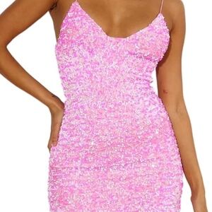 Pink Sequin Women's Dress